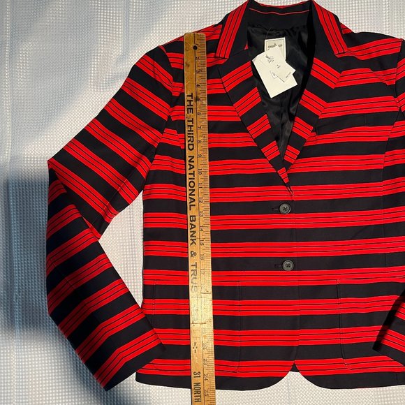 Banana Republic/Academy Blazer Jacket/Red and Navy Stripe/14 Tall/NWT - Picture 6 of 10